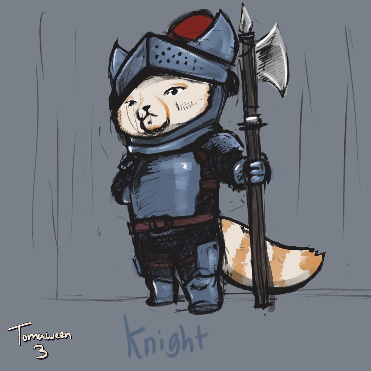 Sycorix9's tweet photo. My third Tomuween painting. A quick one, still juggling a few things at the moment but yeah. He looks cute and a little pompous so it works.

#Tomuween #DrawingChallenge #Halloween https://t.co/j8kmhj1k43