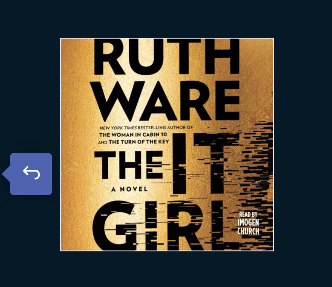 It’s Monday! What are you reading? I’m about halfway through The It Girl by #ruthware, which goes back & forth, past & present w/a college murder and new evidence 10 years later. I just love psychological thrillers and she’s one of my favorite authors. #imwayr #bookworm #readyall