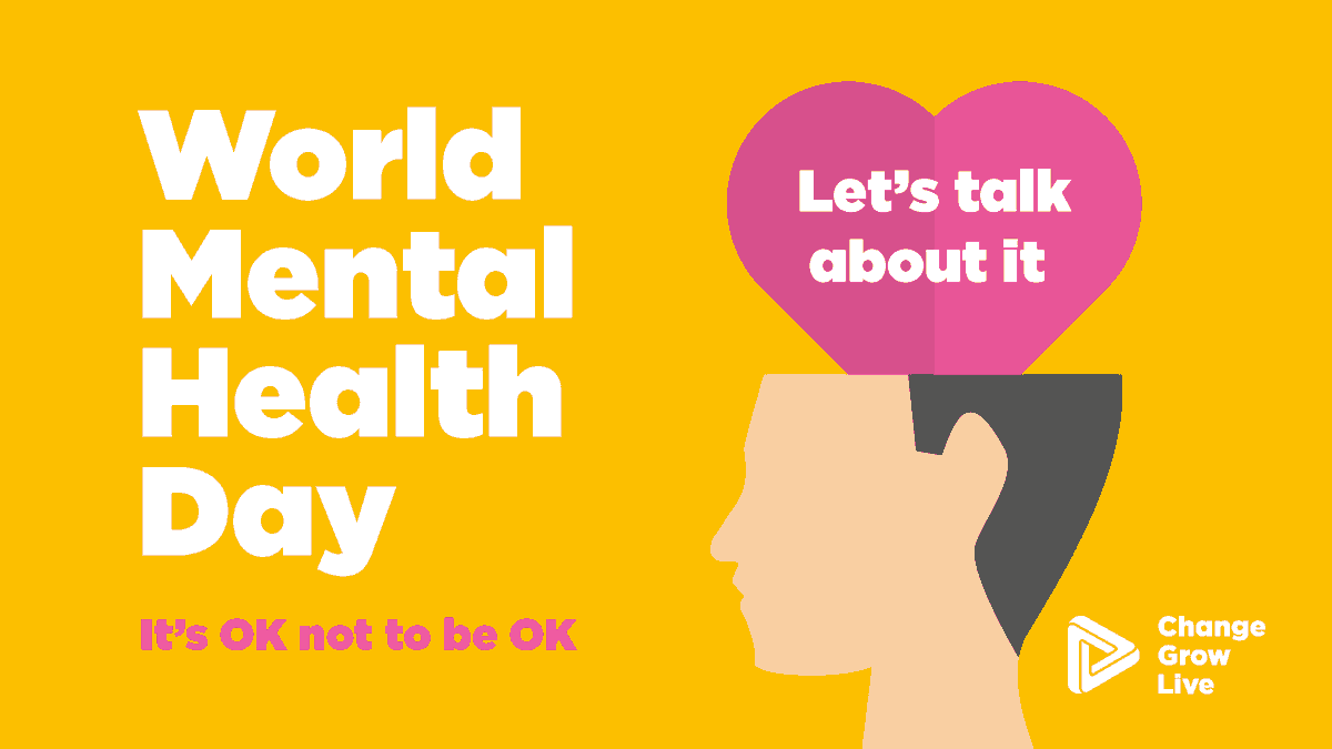 CGLNorthants's tweet photo. Today is World Mental Health Day:

1 in 4 people will experience a mental health problem of some kind each year in England

It is okay to not be okay, you are not alone. Let's talk about it.

#MentalHealthDay2022 #mentalhealth #MentalHealthAwareness https://t.co/a5X57dhcHy