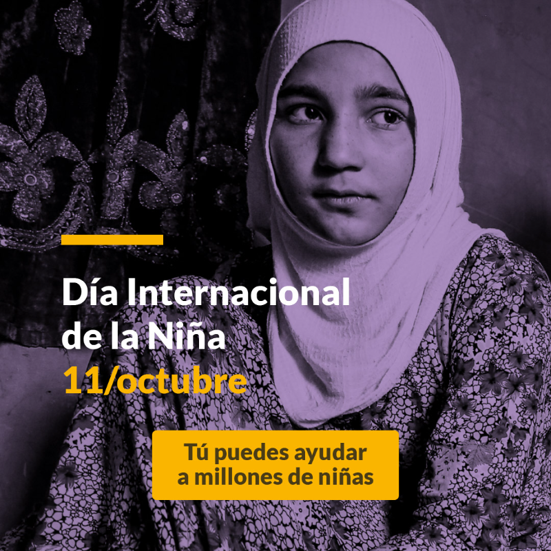 SaveChildrenEs's tweet photo. Cada 7 segundos una niña menor de 15 años es casada. En octubre, más que nunca, levantamos la voz por que todas las niñas vean cumplidos sus derechos. Firma para que la ONU ponga el fin del matrimonio infantil en el centro de sus prioridades #DíaDeLaNiña