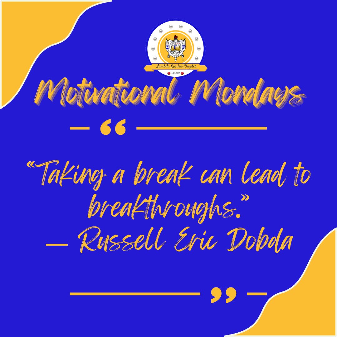 UWG_SGRhos's tweet photo. Motivational Mondays with Lambda Epsilon:
Breaks can be utilized to regain yourself. The power of relaxing can clear our minds and build the energy needed to push through.✨
#sigmagammarho #lambdaepsilon #uwg22 #uwg23 #uwg24 #uwg25 #uwg26 https://t.co/myf2lLggrR