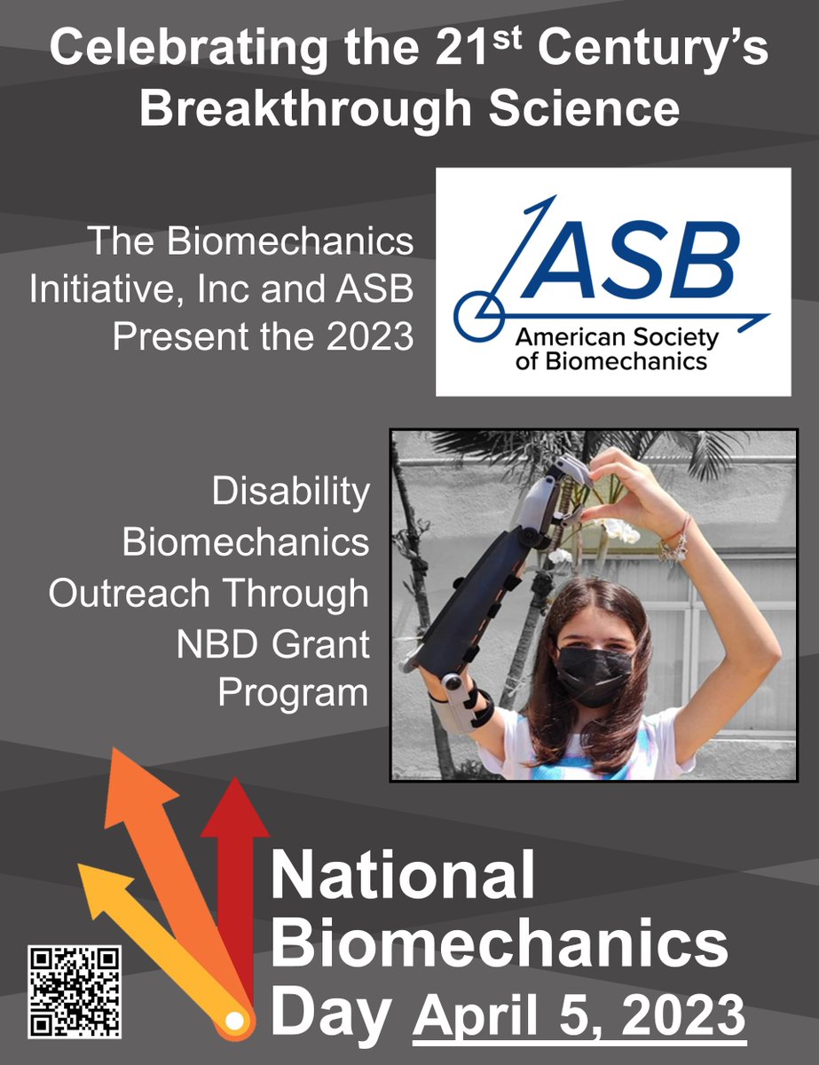 National Biomechanics Day announces our 2023 GRANT programs sponsoring #NBD2023 events promoting Women, Black &amp; LatinX #Biomechanists and researchers investigating disability #Biomechanics. See: thebiomechanicsinitiative.org/mesmerize/new-…. Funds for NBD events and travel to conferences. WOW!