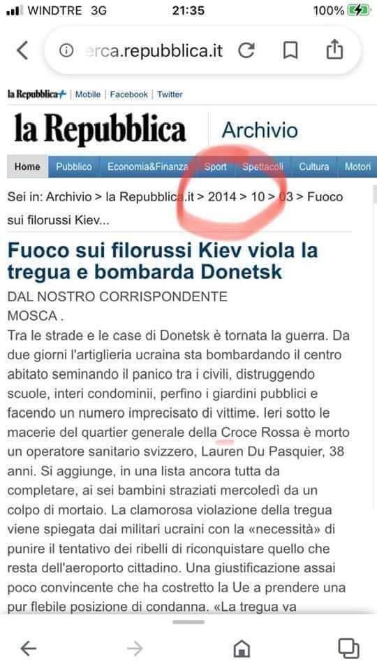 lvoir's tweet image. È vostro vero @repubblica ?
Perché nessuna sanzione fu presa nei confronti dell&apos;#Ucraina?
Perché già dal 2014 la #Nato faceva operazioni militari in #Ucraina e gli #Usa la stavano rifornendo di armi e per cosa se non per provocare la #Russia?