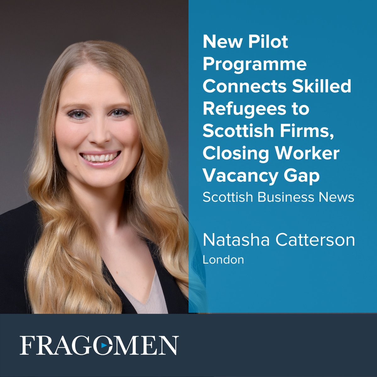 fragomen's tweet photo. Fragomen supports the #DisplacedTalent Mobility Pilot, a #UKImmigration initiative designed in collaboration with @TBBforTalent to connect #refugees with employers. Learn more from Partner Natasha Catterson in @AberdeenBizNews: https://t.co/MM6s4fhXP0
#GlobalMobility https://t.co/g9yXxhxIkG