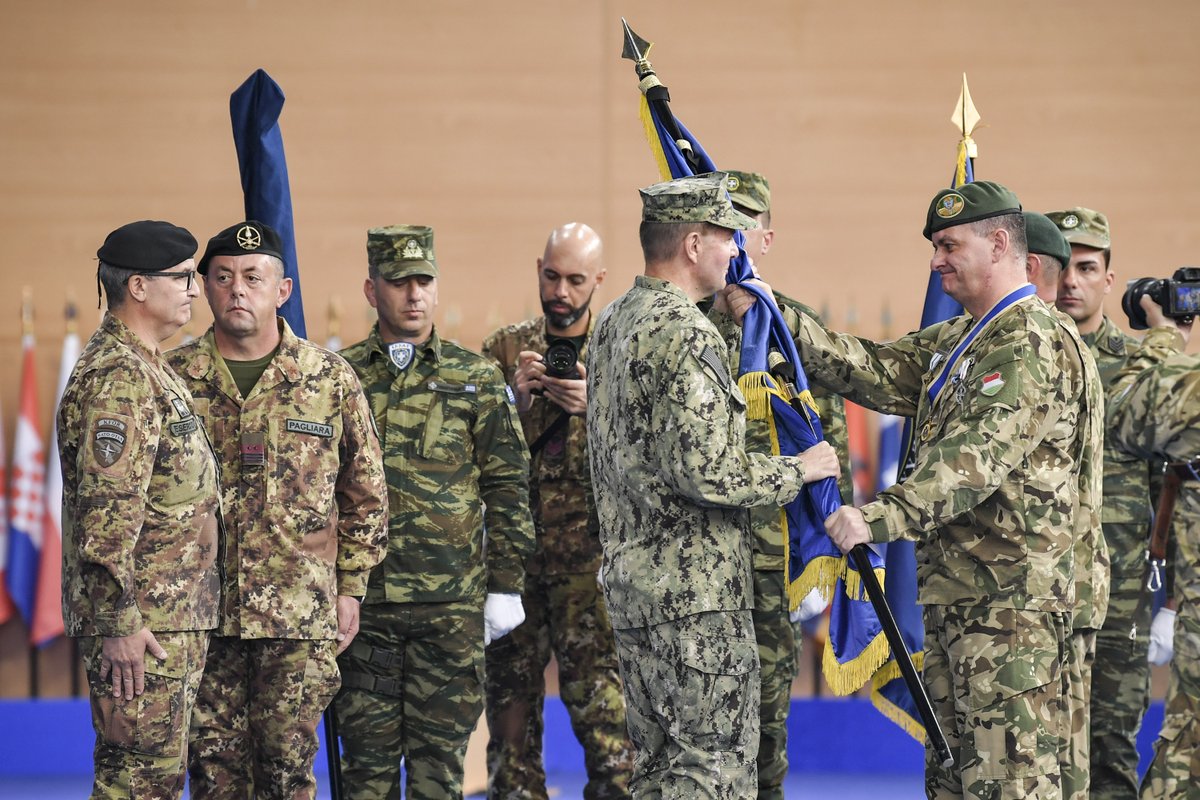 albinkurti's tweet photo. .@NATO #KFOR's contribution to peace &amp; security in Kosova is indispensable. Had the pleasure of participating in the Change of Command ceremony today. Our cooperation w/ Maj. Gen. Kajári was great, &amp; we look forward to working w/ Maj. Gen. Ristuccia in meeting new challenges. https://t.co/d9P2OqtRW4