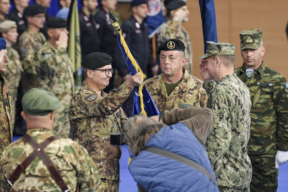 albinkurti's tweet photo. .@NATO #KFOR's contribution to peace &amp; security in Kosova is indispensable. Had the pleasure of participating in the Change of Command ceremony today. Our cooperation w/ Maj. Gen. Kajári was great, &amp; we look forward to working w/ Maj. Gen. Ristuccia in meeting new challenges. https://t.co/d9P2OqtRW4