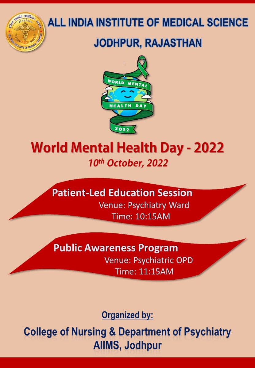 Role Play to create Public Awareness on Mental Illness and its treatment held today in the Psychiatry OPD at <a href="/aiims_jodhpur/">AIIMS Jodhpur</a>  on the occasion of World Mental Health Day - Organized by College of Nursing and <a href="/Aiims_Jodh_Psy/">AIIMS Jodhpur Psychiatry</a> !