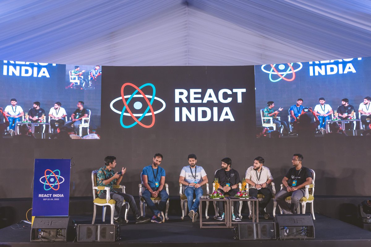ythecombinator's tweet image. what an amazing way to kick off this week, huh? 

some amazing 📸 from @react_india! Missing these days already! #reactindia2022