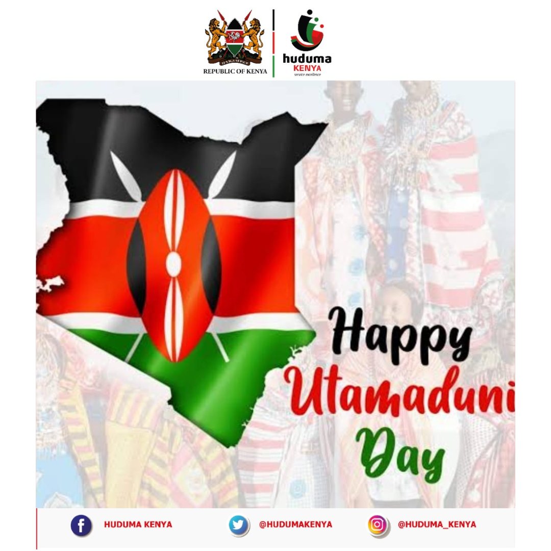HudumaKenya's tweet photo. Huduma Kenya wishes you a happy Utamaduni Day as we celebrate Kenya's rich cultural diversity and heritage. https://t.co/NFQ4eTBoUY