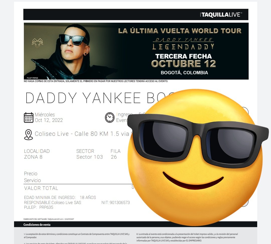 Vendo entrada a precio para el concierto de <a href="/daddy_yankee/">Daddy Yankee 😀 (DY)</a> el día miércoles 12 de octubre, por favor RT RT RT 

⚠️⚠️⚠️⚠️⚠️⚠️⚠️⚠️