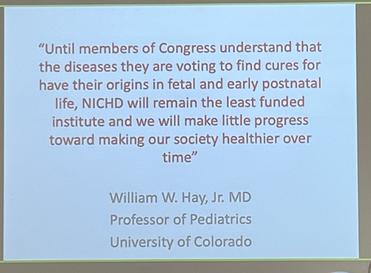Reminder from US DOHaD speaker Michael Georgieff that cancer survival (National Cancer Institute, NCI) has fortunately hugely benefited from 4-5x as much NIH research funding as NIMH, NICHD et al. for decades. Could we distribute NIH funds differently now to make more progress?