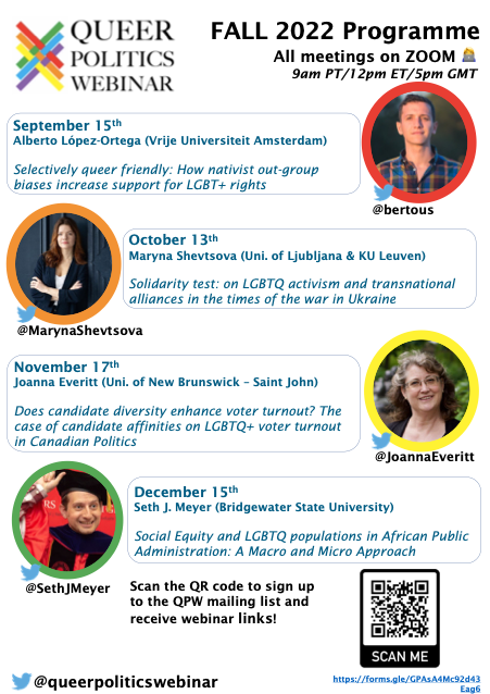 We are very excited to be welcome @MarynaShevtsova this week for a talk on: 'Solidarity test: on LGBTQ activism and transnational alliances in the times of the war in Ukraine' Given ongoing developments coming out of Kiev today, this research has never been more important🏳️‍🌈🏳️‍⚧️🇺🇦