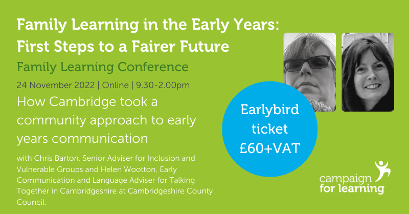 CForLearning's tweet photo. Join @CambsEYC
🧏for insight into working in partnership to improve communication in #EarlyYears
🧏to discover practical ideas you can use in your own setting
🧏to find out places in the community supported families to engage with stories
https://t.co/feYErh77PN
#EYFS #EYTalk https://t.co/egtQUBi46H