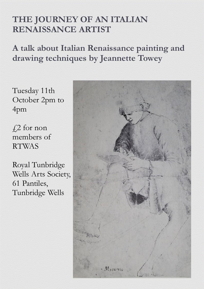 I've had to put down the brushes for a few days to prepare a talk for <a href="/RTWAS6/">RTWAS</a> on Italian Renaissance Painting and Drawing techniques. It's tomorrow! Do come along if you can.