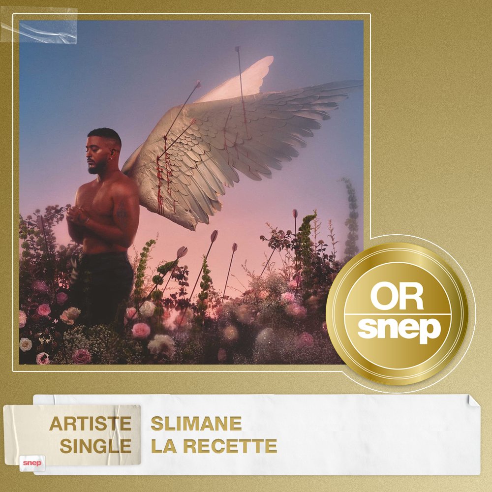 snep's tweet photo. Le titre "La recette" de Slimane est certifié Single Or ! 📀

15 000 000 équivalents streams 🎧

Bravo ! 👏 https://t.co/JC4sdcLIjp