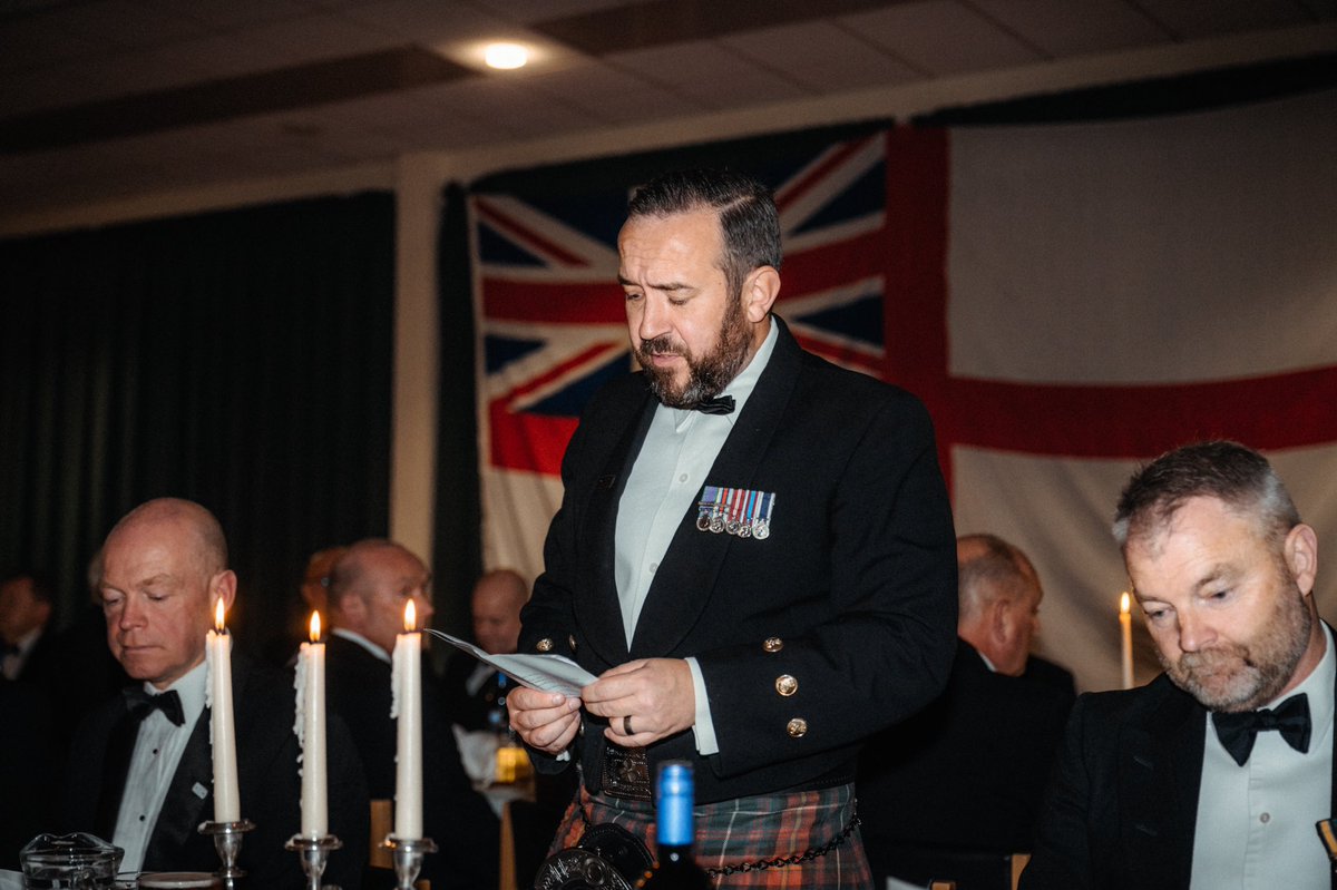 To absent friends… The traditional moment during the @846NAS Senior Rates’ Dinner, held last week, to appreciate those we currently serve with and to remember those we’ve lost. Always great to see returning members from all eras of the squadron’s history, many a dit was spun!