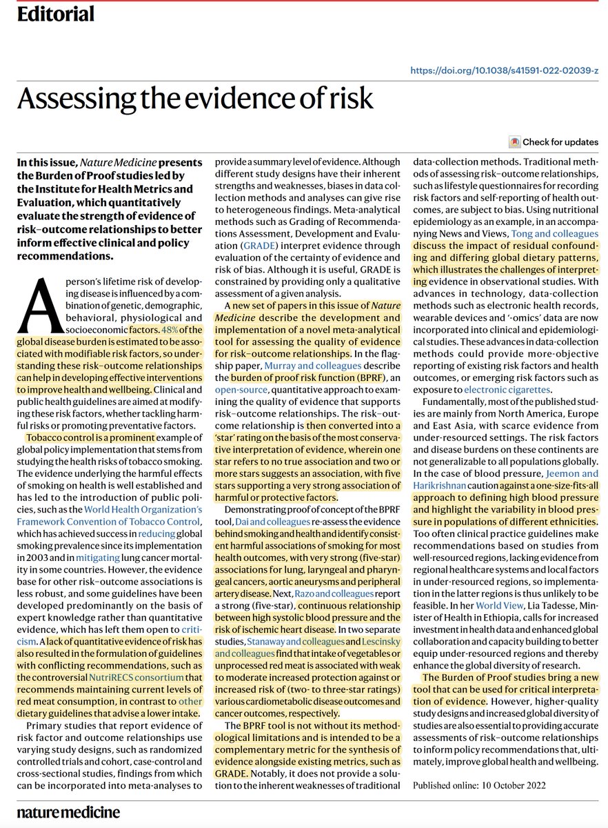 Eric Topol (@erictopol) on Twitter photo After 30 years <a href="/IHME_UW/">Institute for Health Metrics and Evaluation (IHME)</a> Global Burden of Disease extraordinary efforts, 180 risk factors for disease assessed w/ new parameter—burden of disease risk function (BPRF)—and a 5-star system
10 new papers <a href="/NatureMedicine/">Nature Medicine</a>
nature.com/articles/s4159…
nature.com/collections/be… After 30 years <a href="/IHME_UW/">Institute for Health Metrics and Evaluation (IHME)</a> Global Burden of Disease extraordinary efforts, 180 risk factors for disease assessed w/ new parameter—burden of disease risk function (BPRF)—and a 5-star system
10 new papers <a href="/NatureMedicine/">Nature Medicine</a>
nature.com/articles/s4159…
nature.com/collections/be…