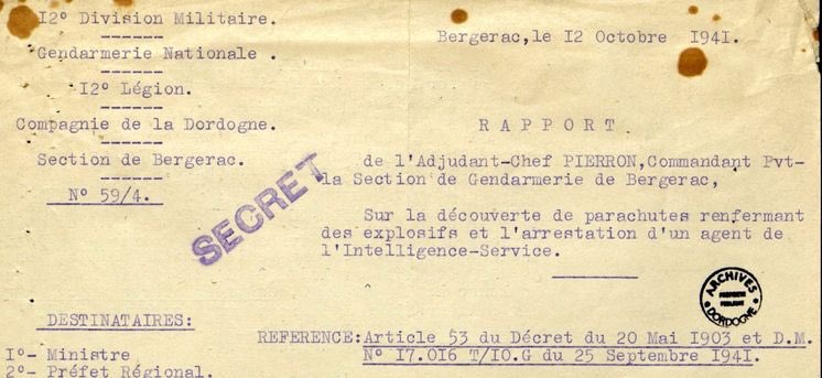Il y a 81 ans, dans la nuit du 10 au 11 octobre 1941, le premier parachutage combiné d’hommes et de matériel organisé par le Special operations executive (SOE) avait lieu en #Dordogne dans la région de Beleymas. Pour en savoir plus : vimeo.com/showcase/29219…