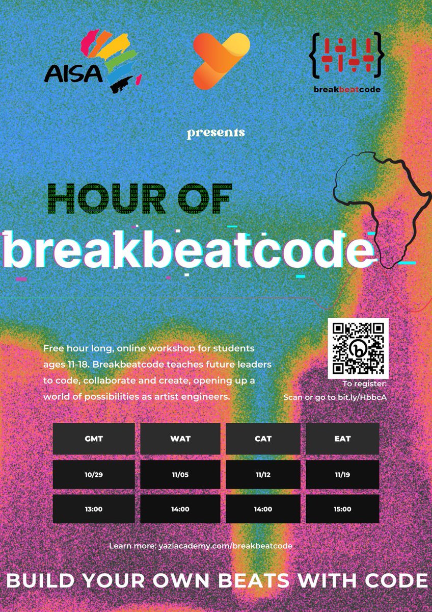 YaziAcademy's tweet image. Join us for the hour of #breakbeatcode Africa. Register now: bit.Ly/HbbcA