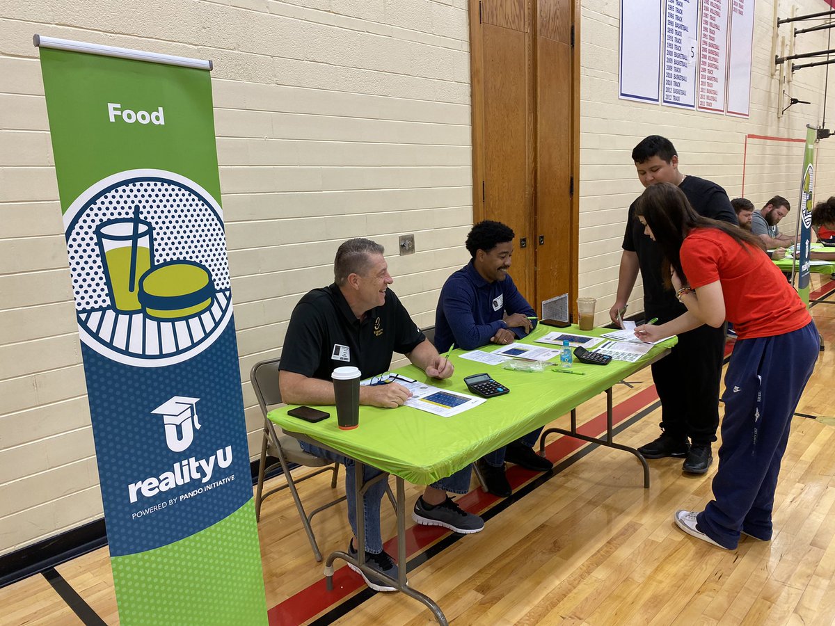 AVIDatMead's tweet photo. How fun to see our 8th graders experience a glimpse into their futures by participating in RealityU! Their GPA helps determine their job and salary and they are realizing babies really ARE expensive! @Mead_Mustangs https://t.co/9dV2FmFYRC
