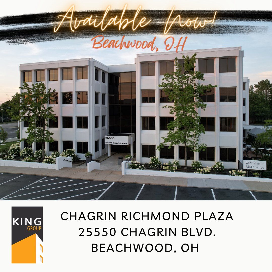 One suite left at Chagrin Richmond Plaza in Beachwood, OH. Call today for showing! #CLE #OfficeSpace #Commercial