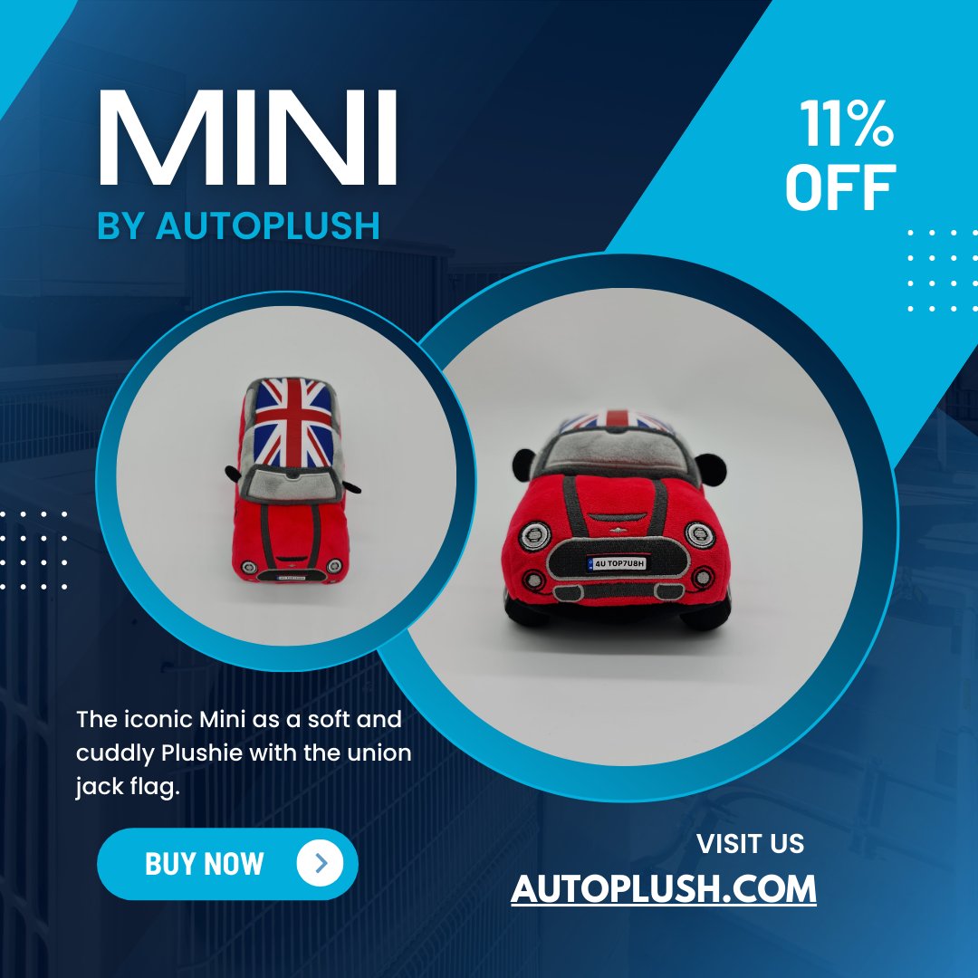 Autoplushies's tweet photo. Featuring the iconic Mini as a soft and cuddly Plushie with the union jack flag. Want to have it?
Visit us at https://t.co/SuiXB8mXJX
#autoplush #autoplushie #autoplushies #theminicooper #minicooper #minicooperclub #minicooperlife #minicooperlove https://t.co/x8YAvGjKJS