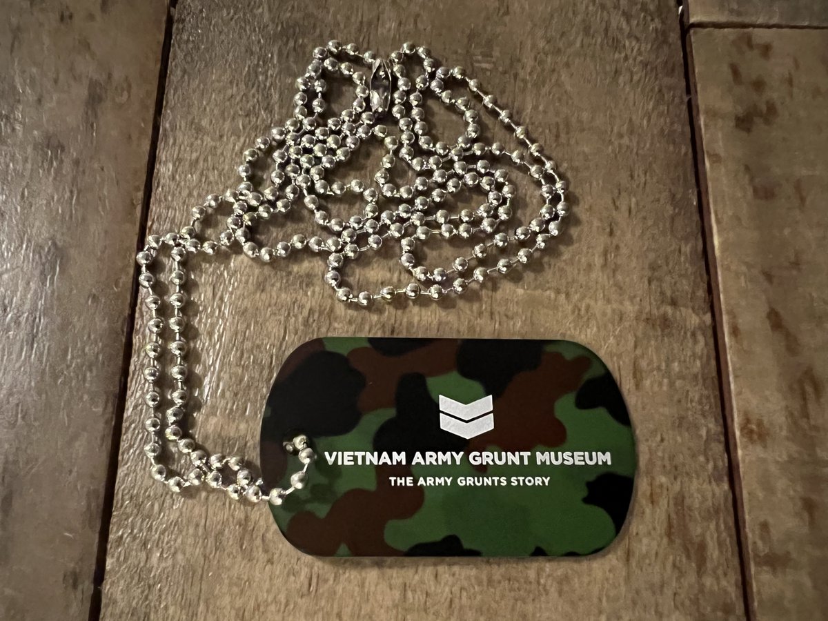 MatthewModine's tweet image. RT (and be following) by Monday, October 17 for a chance to win this signed dog tag for the Vietnam Army Grunt Museum! I&apos;ll pick one winner and announce next #ModineMonday. Thanks and good luck! ☮️

To learn more about the museum and donate, visit, vietnamgrunts.org.