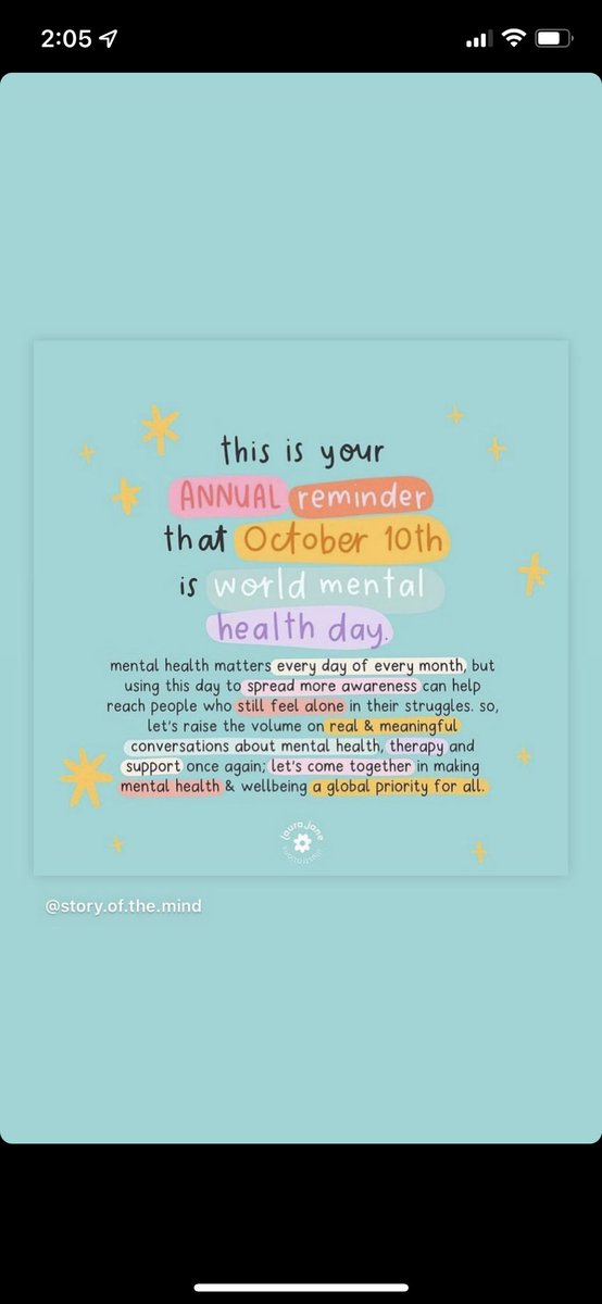 Happy World Mental Health Day! Today, and every day, YOU are important and YOU are not alone. #MentalHealthMatters