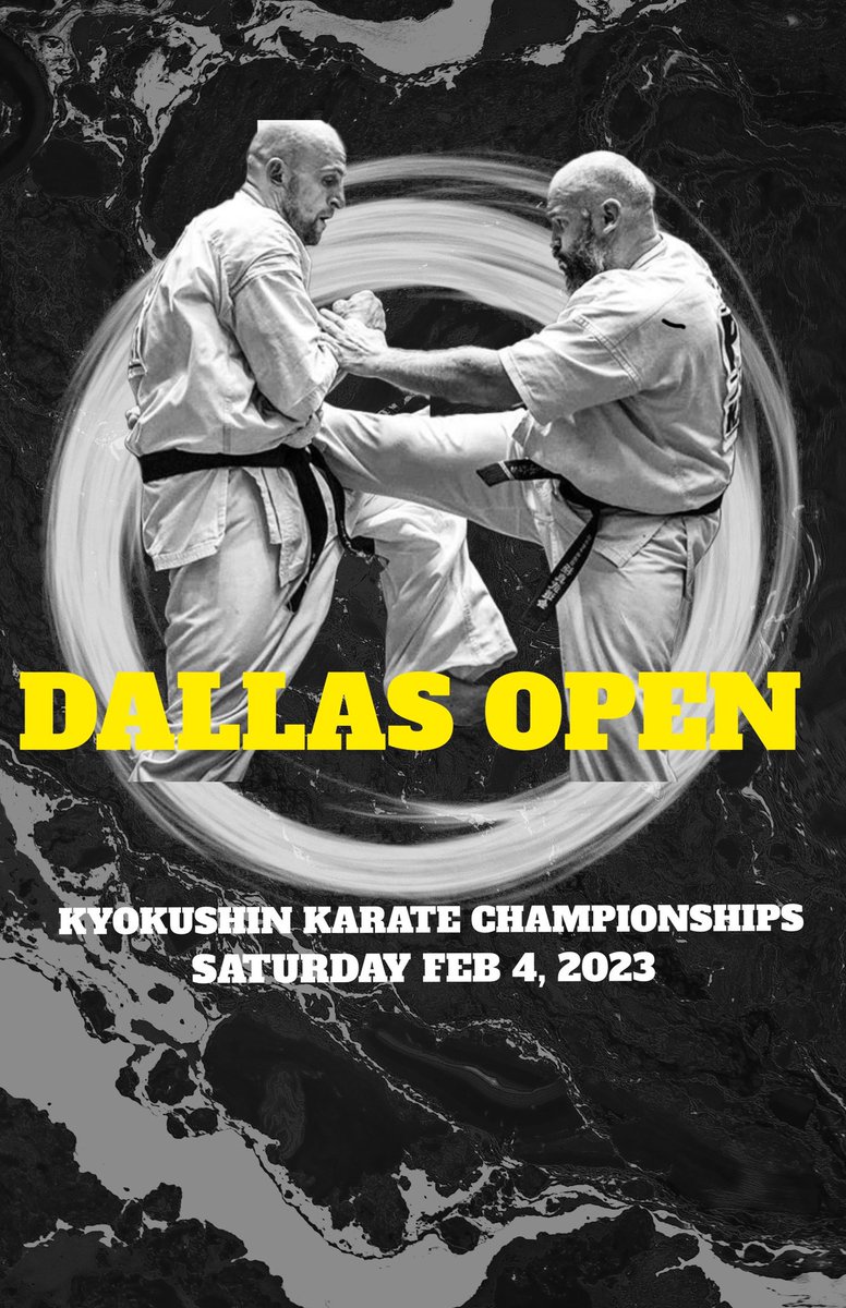 DallasKyokushin's tweet photo. Save the date DALLAS OPEN Kyokushin Karate Championships
FEB 4th 2023. #Dallas #addison #karateindallas #dallaskyokushin #kyokushinkarate https://t.co/WdtcUgUuwr