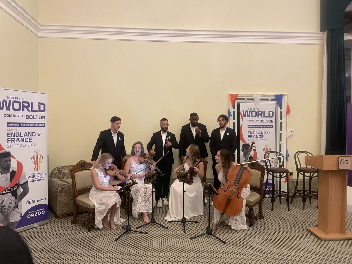 Great to welcome the mens French Team to Bolton tonight ahead of @RLWC2021