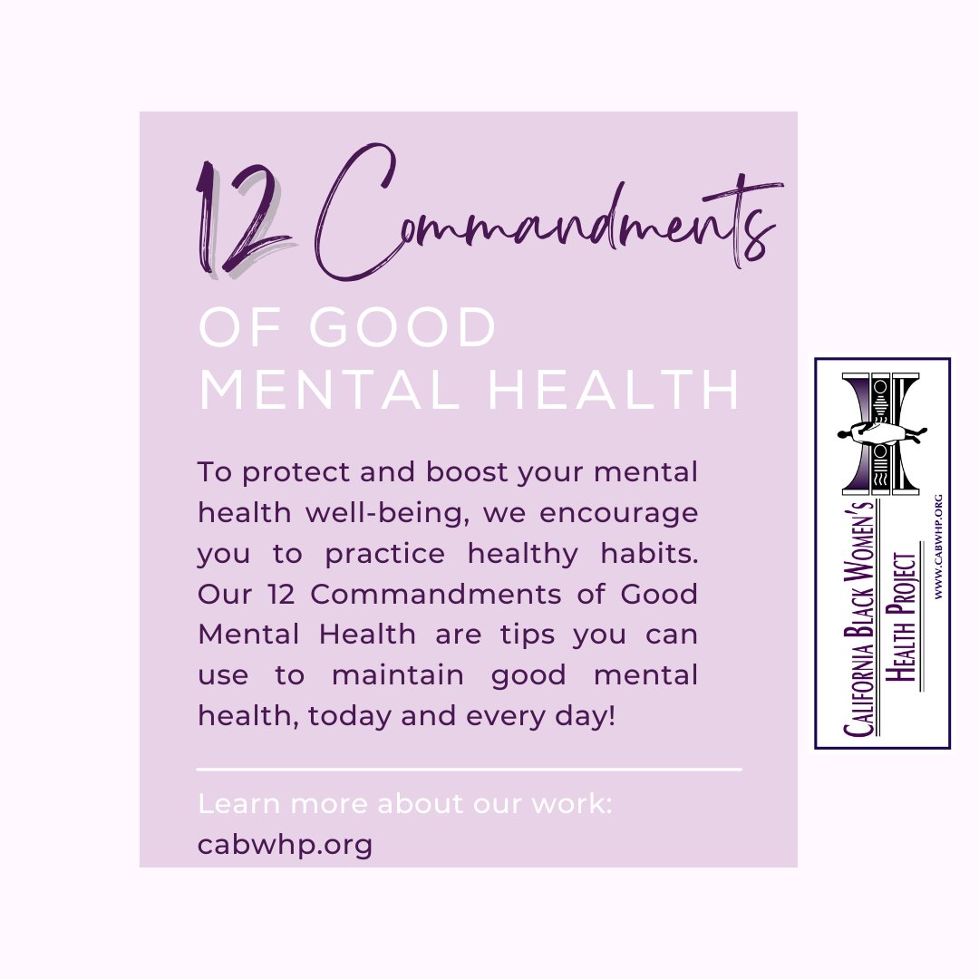 CABWHP's tweet photo. Today is World Mental Health Day! We encourage you to use these mental health wellness tips and share them with your circles, family & friends.
#WorldMentalHealthDay #cabwhp #blackwomenlead https://t.co/l3IYU8hd1H