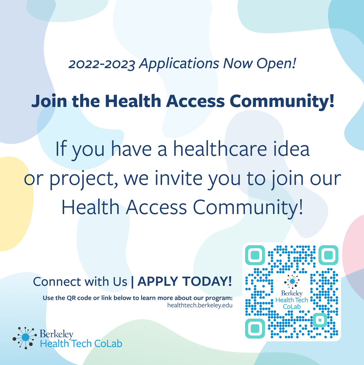 HealthTechCoLab's tweet image. Do you have a healthcare startup or idea? Check out how we can help at healthtech.berkeley.edu