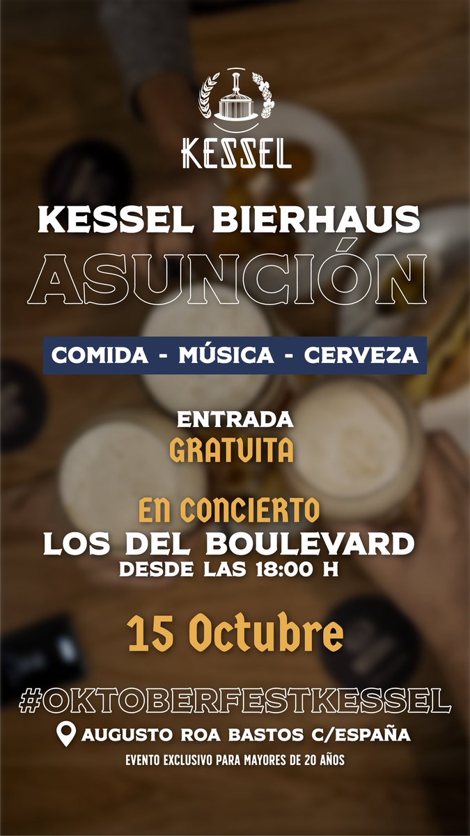 ¡Este Sábado 15 de octubre en Kessel Asunción @LOSDELBOULEVARD te esperan con mucha Kessel!