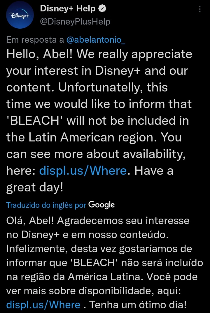 Anime de Bleach não está confirmado para o Disney Plus da América Latina -  NerdBunker