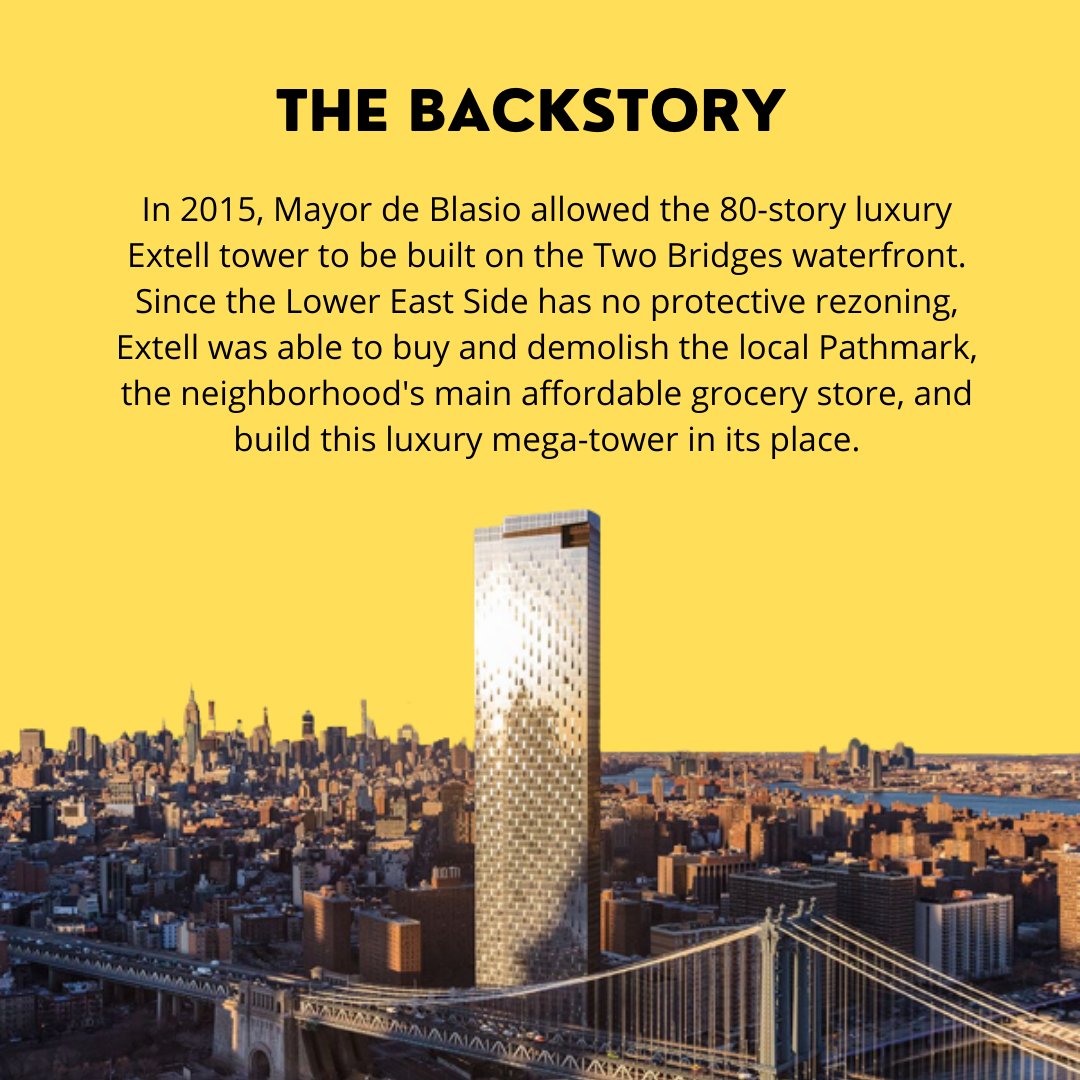 YADArmy1's tweet photo. We have been fighting the four luxury mega-towers in Two Bridges for years, and though developers are trying to break ground, we won’t give up! These mega-towers are vehicles of mass displacement for working people of color in Chinatown and the Lower East Side. (1/4) https://t.co/0jN8S5Tuky