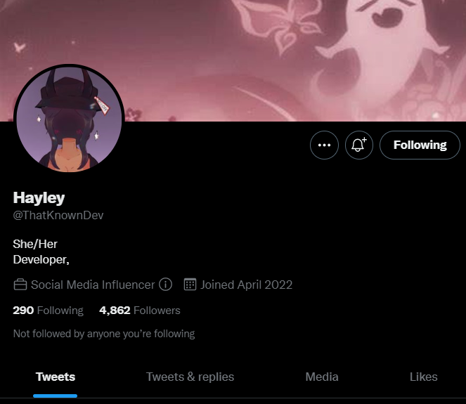 VoidDev2's tweet photo. @ThatKnownDev Followed, like, reetweeted and joined https://t.co/PE32KtEj41