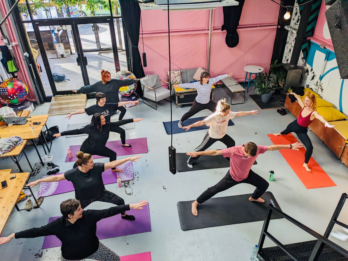 BeWellLearning's tweet photo. A beautiful start to #WorldMentalHealthDay 

We joined @theODCharity for a relaxing yoga session at @Bloom_Building 

This was the perfect opportunity for us to enjoy a 'Power Hour' together.

Open Door Charity provides this wellness opportunity to staff every week #WMHD2022 https://t.co/BYcJpJQS4b