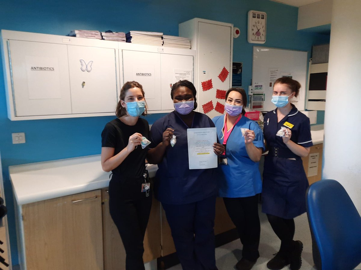 Graceamportey's tweet image. World Mental Health Day. Nice gesture from our psychology team to critical care staff. This year's theme 'Make mental health and wellbeing for all a global priority.'@BHR_ITU_PDNteam @ruth_dando @devinar15 @MaryOCo34492729 @vickysullivan88 @magsomahony_o