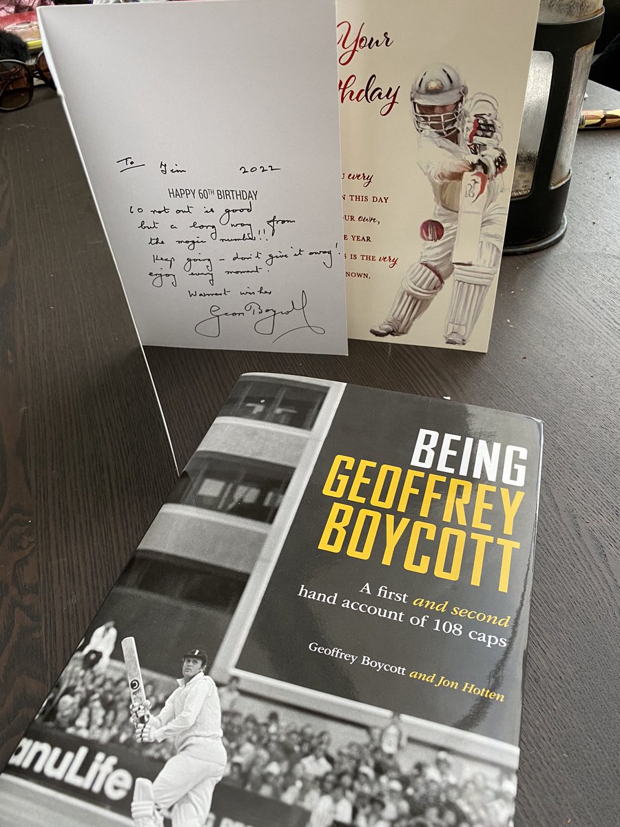 bullosteeros's tweet photo. @nick_newsum @NightwatchmanXI @GeoffreyBoycott @theoldbatsman Top tome of the year definitely for me #60NotOut #Cricket #History https://t.co/B0LcXbVG7Z