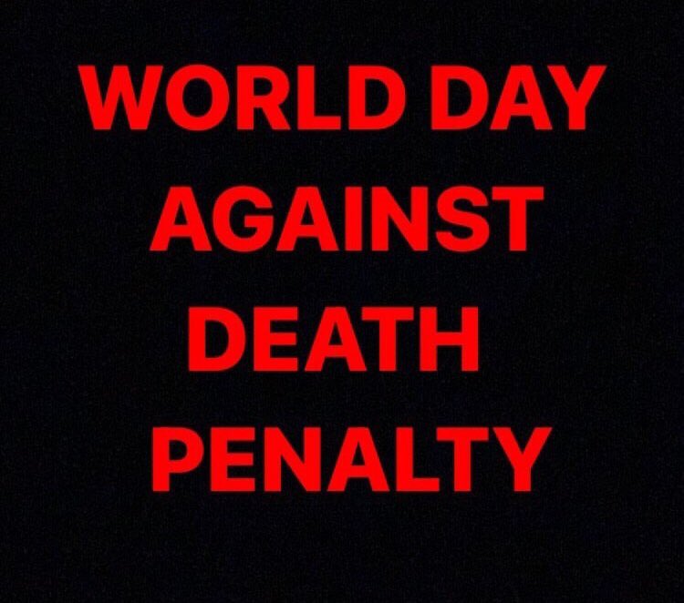 #Worldwide : #deathpenalty -

Today is: World Day Against The Death Penalty. The death penalty is torture, psychological torture... The death penalty is not justice. No death penalty. End death penalty. 

#WorldDayAgainstDeathPenalty #stopdeathpenalty