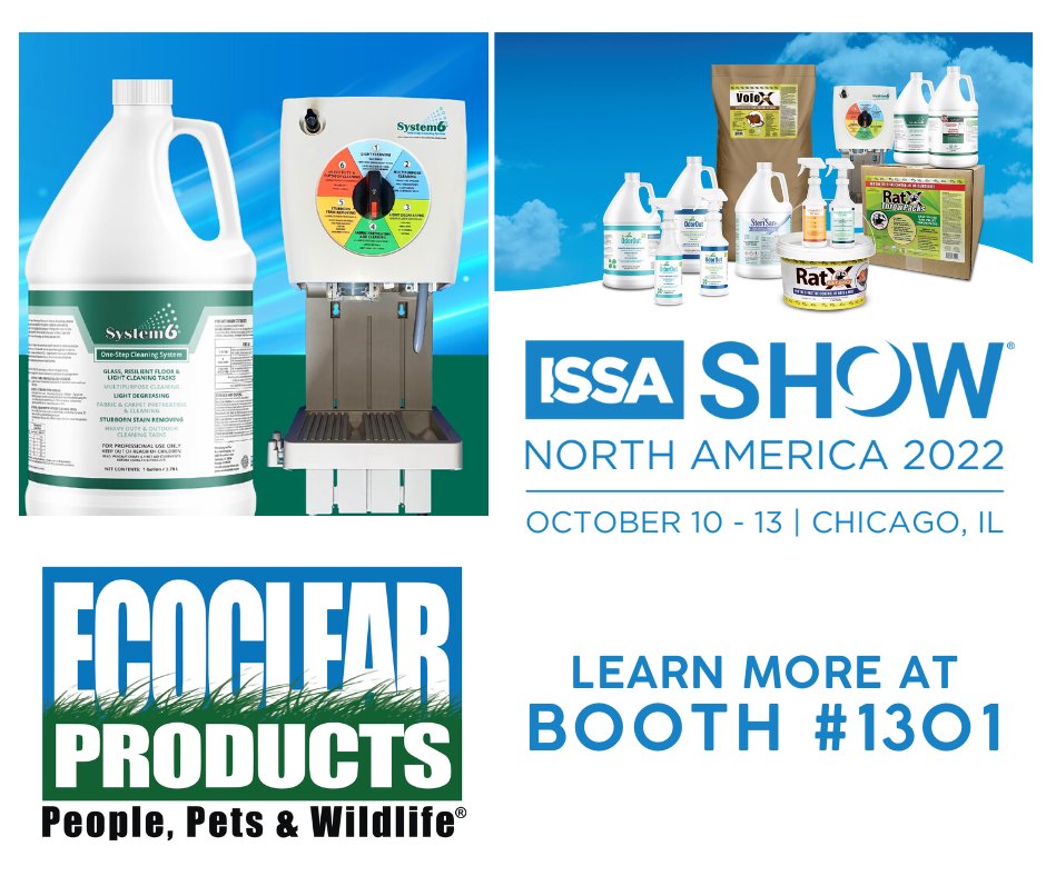 We're at ISSA 2022! Stop by Booth 1301 to find out how our products can help your business get the job done better. 

Ask us about System-6, our one-step cleaning system that automatically measures, mixes, and dispenses a ready-to-use cleaning solution. #ISSA2022 <a href="/ISSAShowNA/">ISSA Show North America</a>