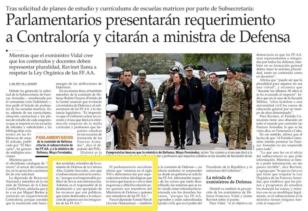 gastonsaavedra's tweet photo. 🔴[#Prensa vía @ElMercurio_cl ] 𝐏𝐚𝐫𝐥𝐚𝐦𝐞𝐧𝐭𝐚𝐫𝐢𝐨𝐬 𝐩𝐫𝐞𝐬𝐞𝐧𝐭𝐚𝐫á𝐧 𝐫𝐞𝐪𝐮𝐞𝐫𝐢𝐦𝐢𝐞𝐧𝐭𝐨 𝐚 𝐂𝐨𝐧𝐭𝐫𝐚𝐥𝐨𝐫í𝐚 𝐲 𝐜𝐢𝐭𝐚𝐫á𝐧 𝐚 𝐌𝐢𝐧𝐢𝐬𝐭𝐫𝐚 𝐝𝐞 𝐃𝐞𝐟𝐞𝐧𝐬𝐚

#SerDeVerdad #GastonSenador #GastonSaavedra #TuComunaMiCompromiso #Biobio33Comunas https://t.co/Zp0LQQ9gxk