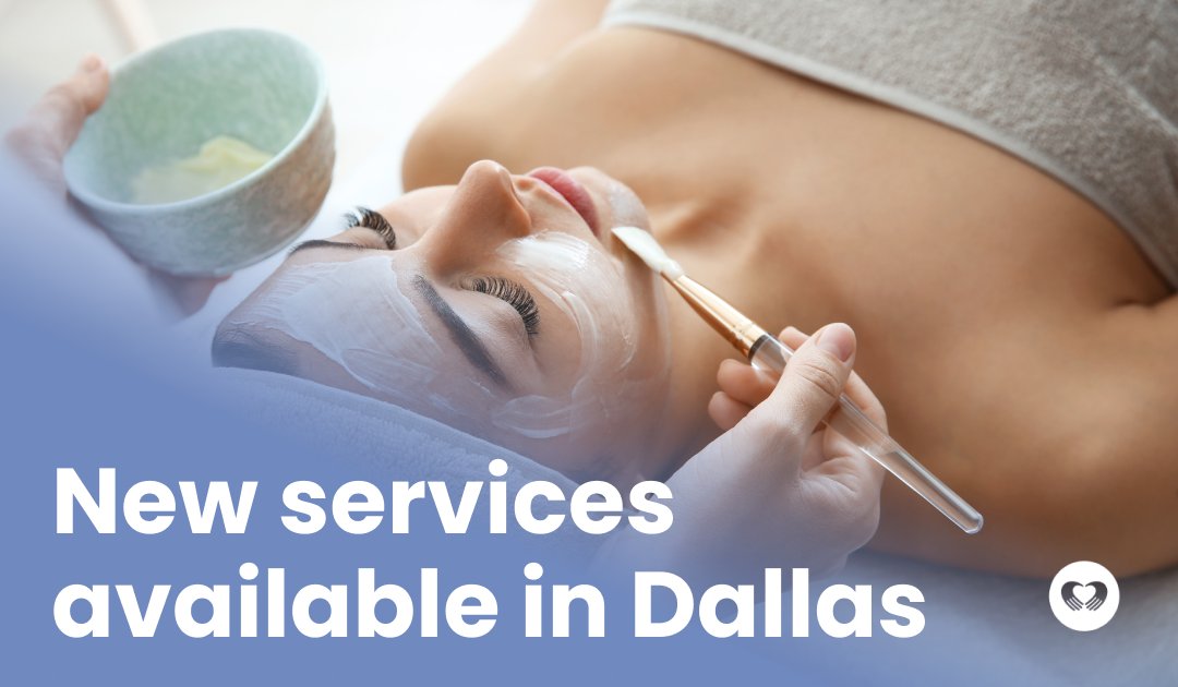 Hello Dallas! Starting today you join our growing list of cities that offer skincare and beauty services in addition to massage. New services include lash extensions, lash lifts, and five unique facials. More services coming soon! Book via the link in our bio.