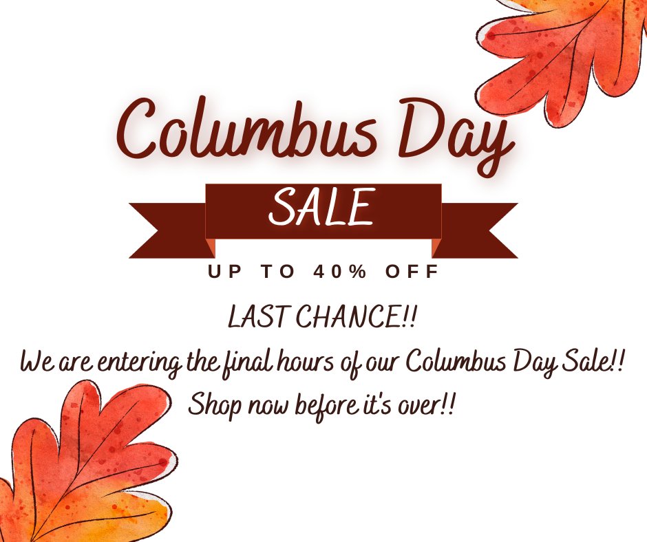 SoundFeet's tweet image. FINAL HOURS OF OUR COLUMBUS DAY SALE!! Stop into any of our 7 locations to shop the sale!
#columbusdaysale #sale #save #obx #showoffyoursoundfeet #edenton #greenville #nagshead #kittyhawk #corolla #duck #powellspoint