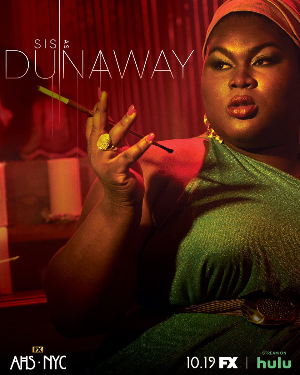 Sis as “Dunaway.' FX’s AHS:NYC premieres 10.19 on FX. Stream on Hulu. #AHSNYC #AHSFX