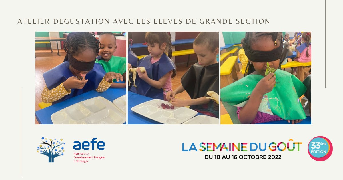 eslecrivains's tweet photo. Un atelier de dégustation autour d'une salade de fruits en #GrandeSection à l'occasion de la 33e édition de la @SemaineduGout du 10 au 16 octobre 2022 sur le thème « Vivre le Goût ». @aefeinfo @aefe_zao #cycle1 #5sens https://t.co/ye1vrBwi4y https://t.co/pSzeeh33qT