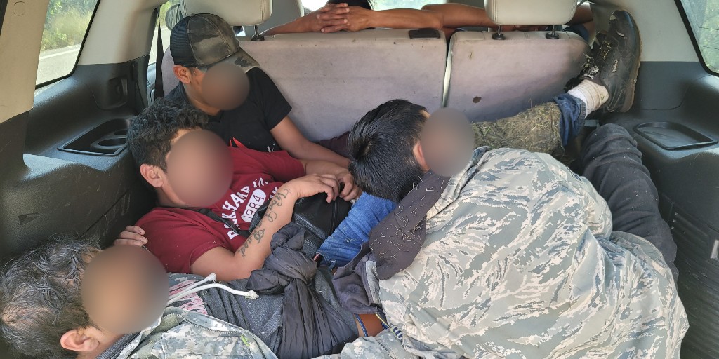 USBPChiefTCA's tweet photo. An undocumented Mexican citizen driving an SUV faces criminal charges following his arrest on October 1. Sonoita Station agents stopped the vehicle near Patagonia, AZ, and arrested the driver and eight smuggled Mexican citizens hiding throughout the vehicle. #GoodWork https://t.co/TRgey31Ut3