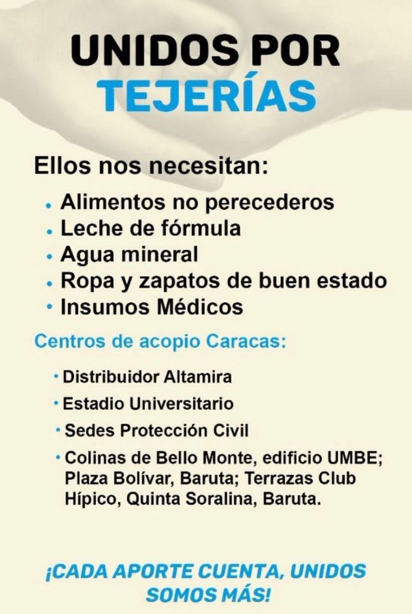 IChaborro's tweet photo. #URGENTE #TejeriasSOS #Lluvia #desaparecido #10Octubre https://t.co/H3mjXmhDan