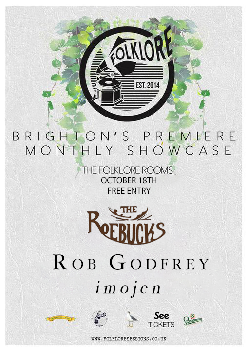 Just over a week until we return for our monthly showcase at our home, <a href="/folklorerooms/">The Folklore Rooms</a> 🖤
This month we bring you The Roebucks, <a href="/RobGodfreyMusic/">Rob Godfrey</a> &amp; <a href="/imojenofficial/">imojen</a> hosted by <a href="/jacko_hooper/">Jacko Hooper</a> 

OCT 18TH | TFR
FREE ENTRY | 7.30PM
ARRIVE FOR DOORS TO GUARANTEE YOUR SEAT

C U THENx