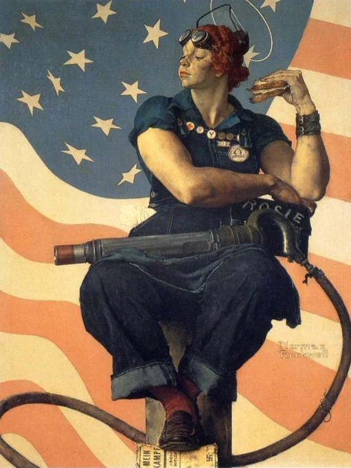 study of Rockwell's Rosie the Riveter!!! definetly should study more of his work also hapy birthday tf2  